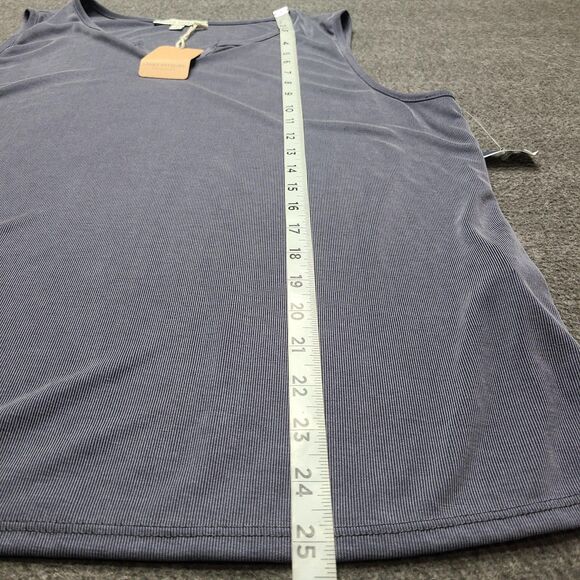 Green Envelope Tank Top Womens XL Ribbed Modal Blend Made USA Sleeveless Shirt - Picture 2 of 8